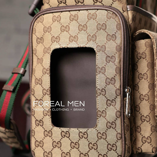 Gucci Style GG Supreme Canvas Travel Bag with Leather Details