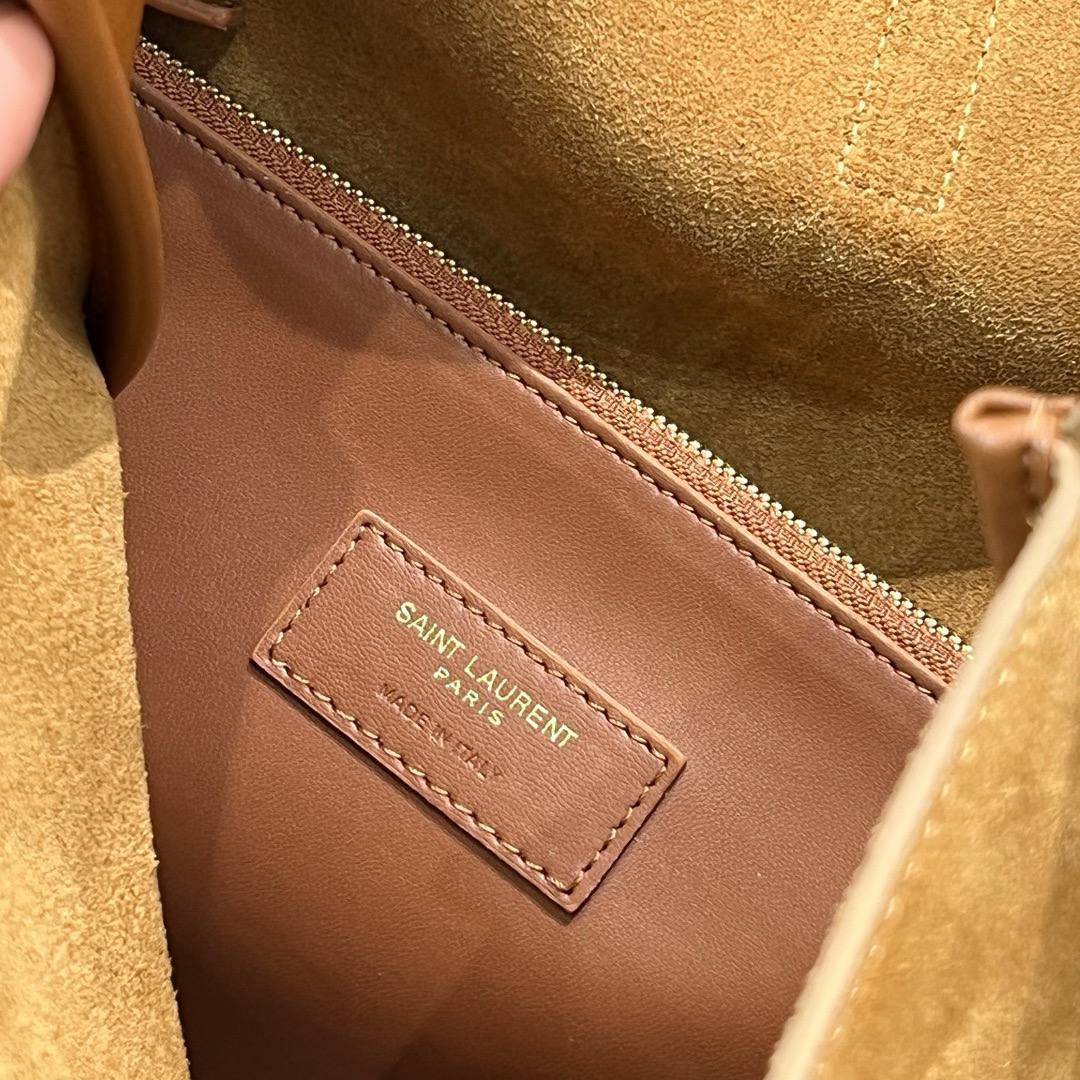 Saint Laurent Le 5 à 7 Hobo Bag – Caramel Cognac Suede