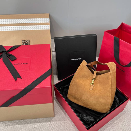 Saint Laurent Le 5 à 7 Hobo Bag – Caramel Cognac Suede