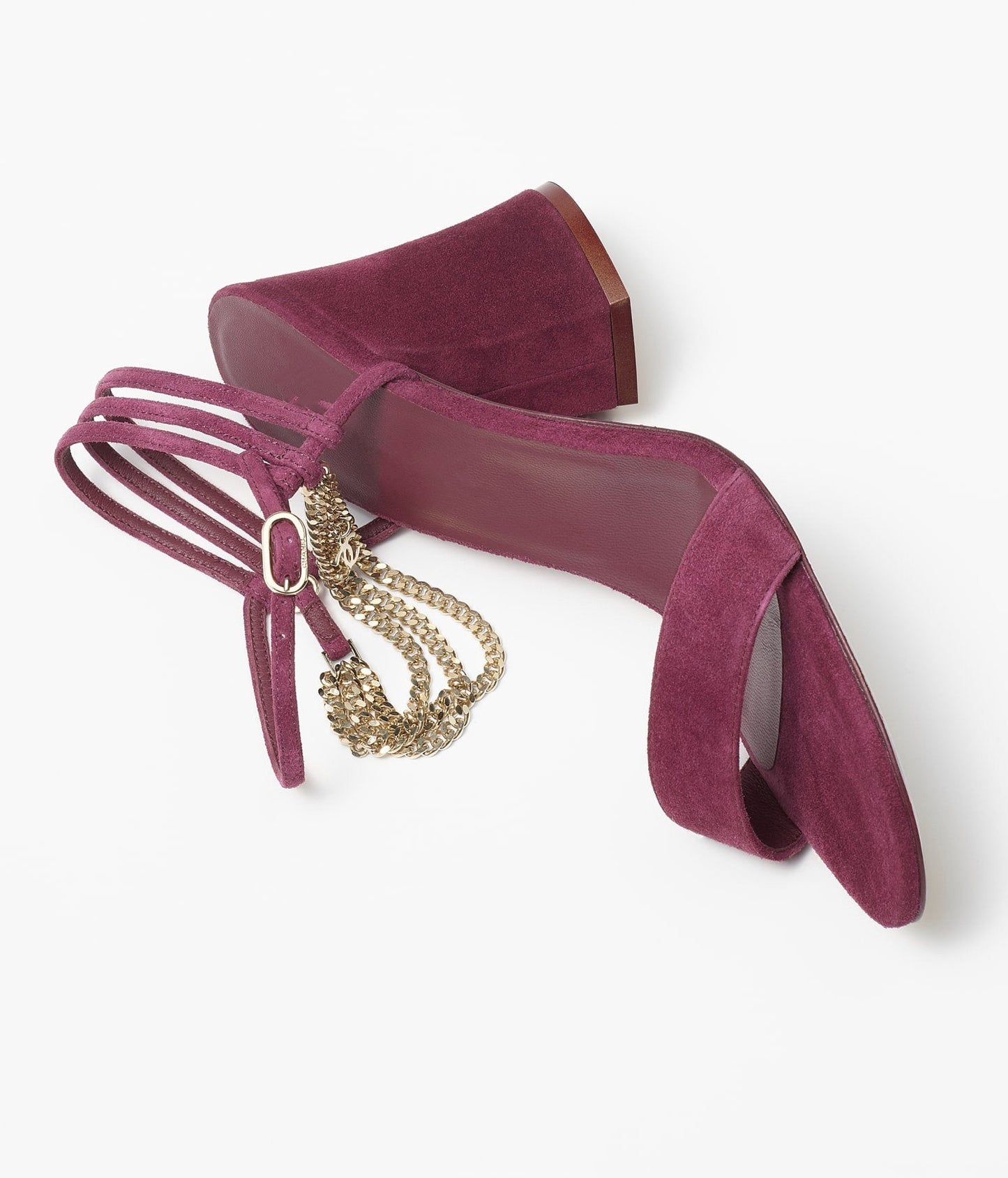 SANDALS BURGUNDY SUEDE CALFSKIN - 35
