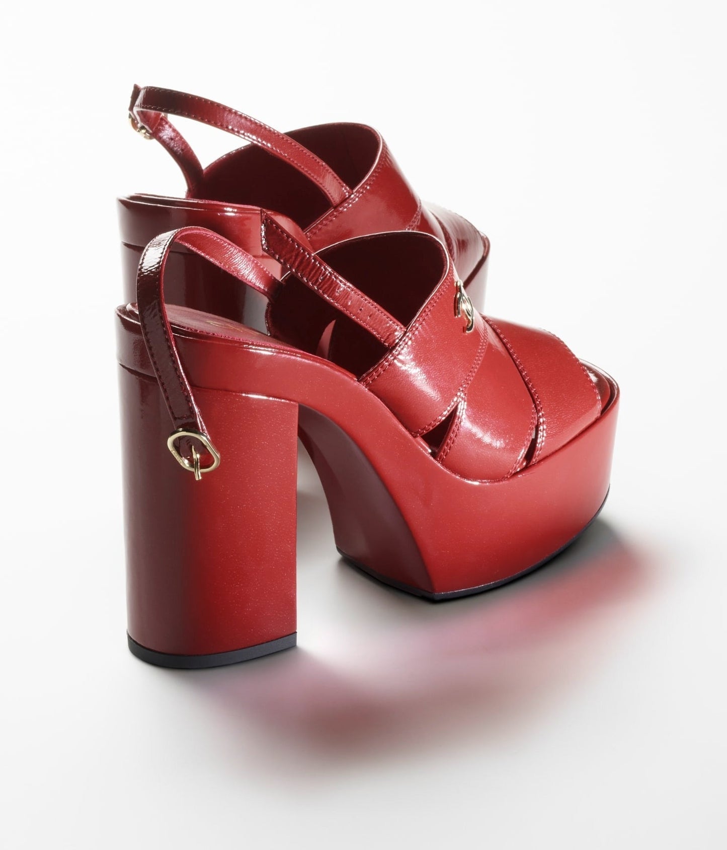 SANDALS DARK RED CRUMPLED LAMBKSIN - 35