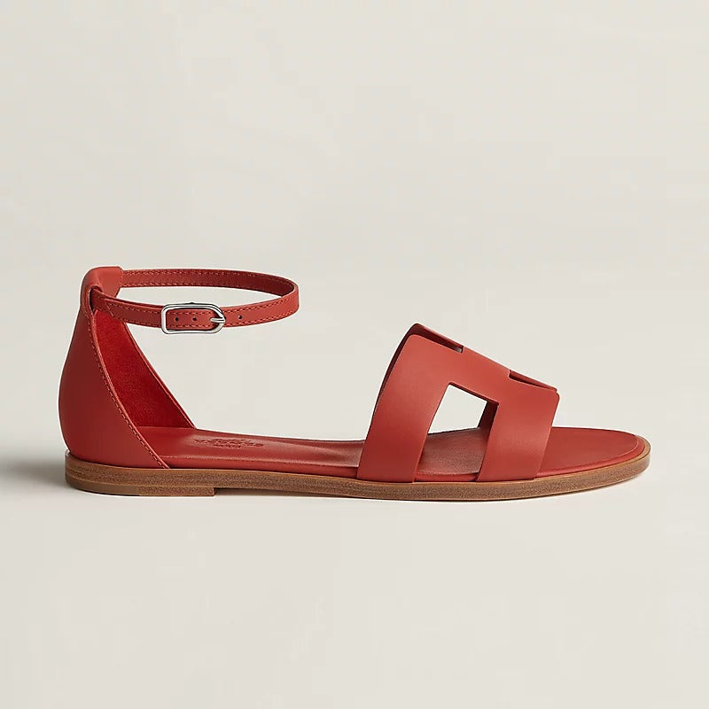 SANTORINI SANDAL SCARLET CALFSKIN - 35