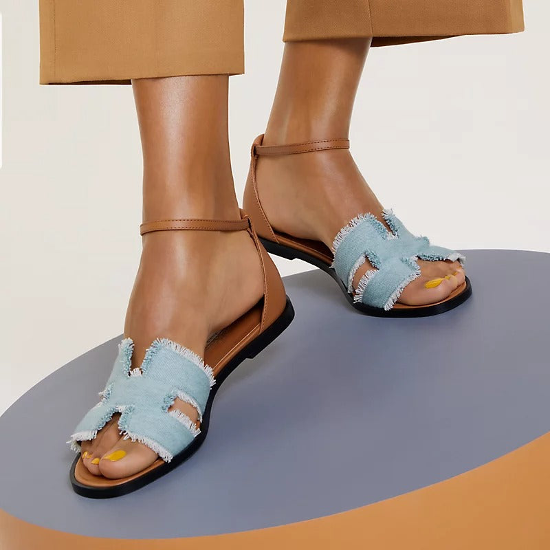 SANTORINI SANDAL BLEU CLAIR - 35