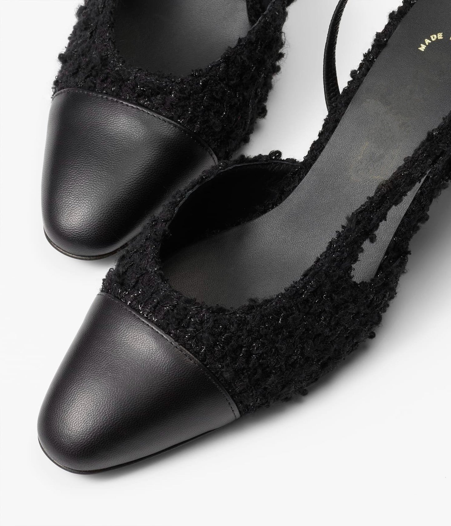 SLINGBACKS BLACK IRIDESCENT TWEED - 35