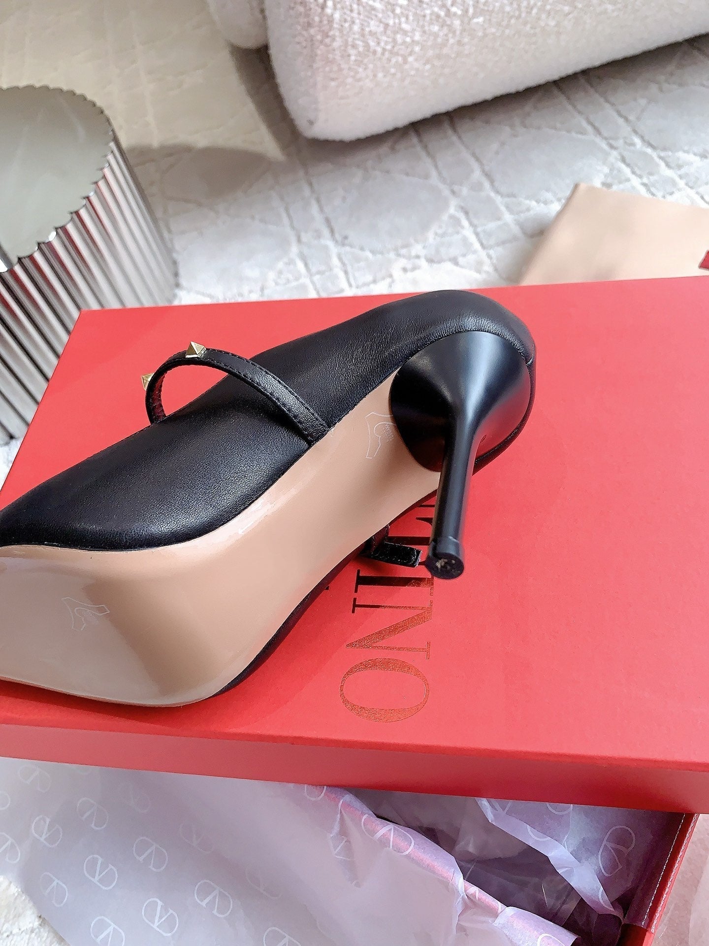 Rockstud Straps Pump 90mm Black - 35