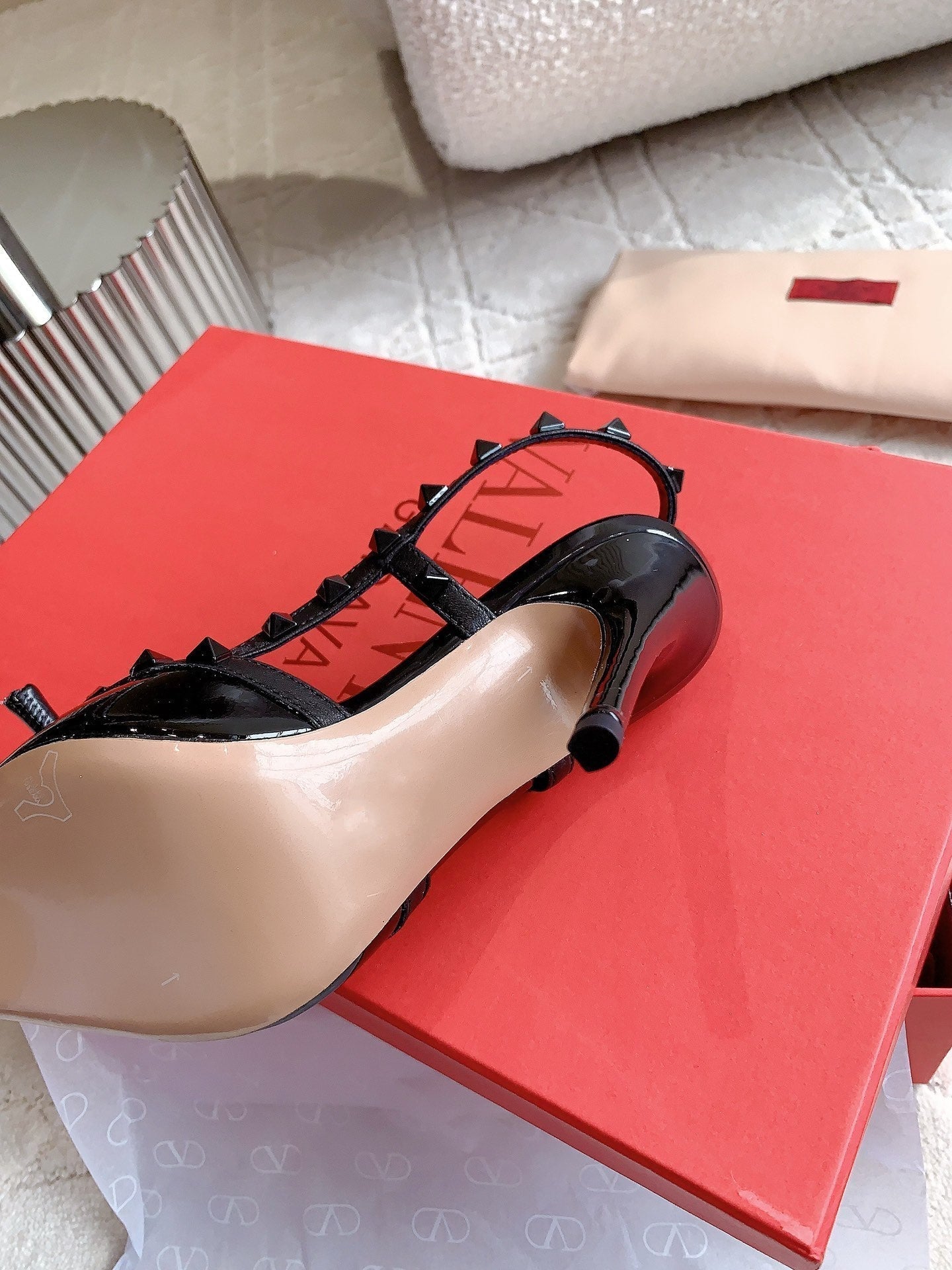 Rockstud High-heels Slingback 10cm Black - 35