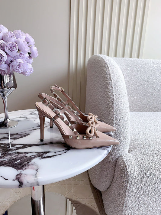 Туфлі-слінгбеки Rockstud на підборах 10 см, колір Rose Cannelle - 35