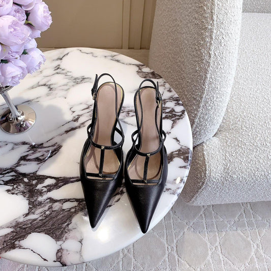 2 Rockstud Slingback 90 мм матові чорні - 35