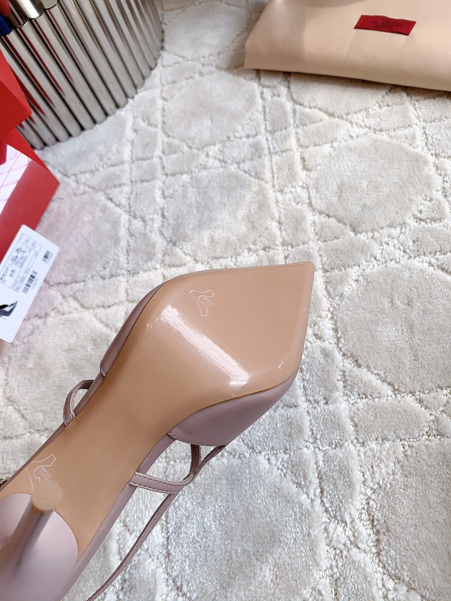 2 Rockstud Slingback 90mm Matte Rose Cannelle - 35