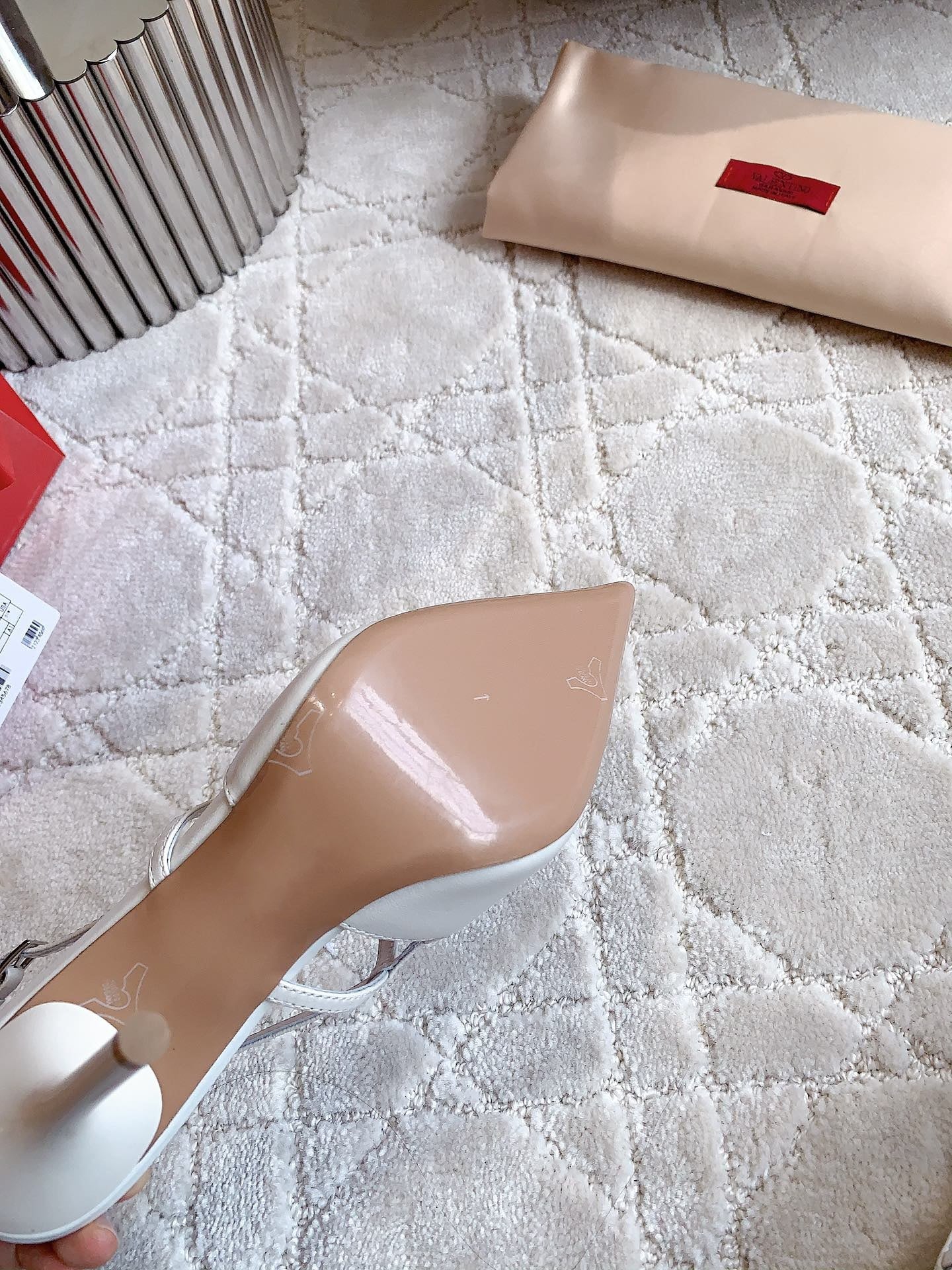 2 Rockstud Slingback 90mm Matte White - 35
