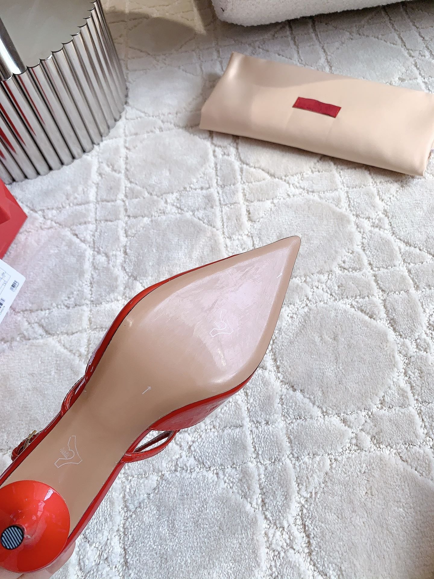 2 Rockstud Slingback 65mm Shiny Red - 35