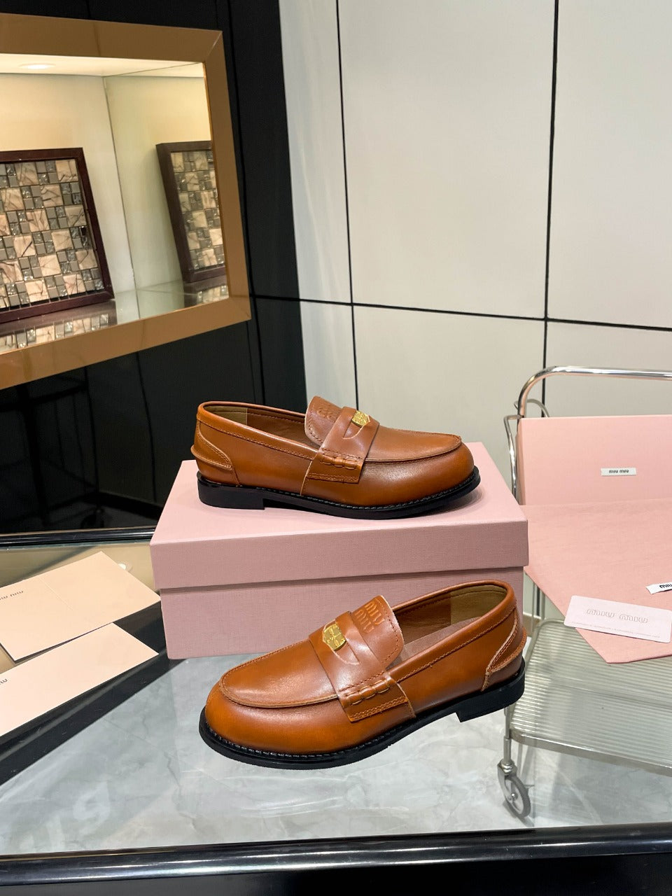 PENNY LOAFERS IN BRONZE BROWN CALFSKIN - 35