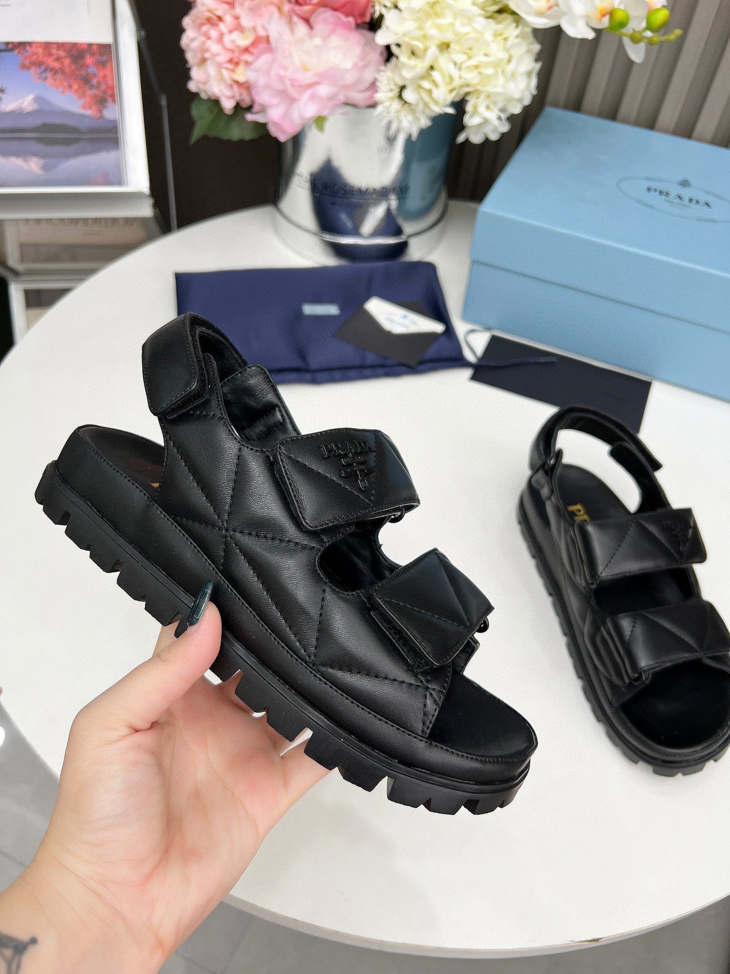 pra dad sandal black calfskin - 35
