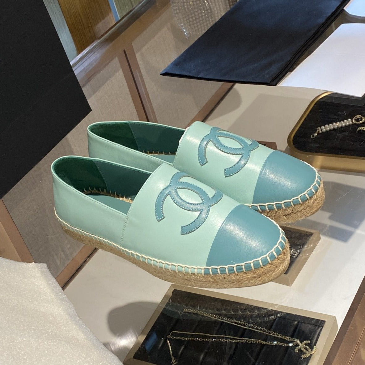 ESPADRILLES SKY BLUE LAMBSKIN - 35