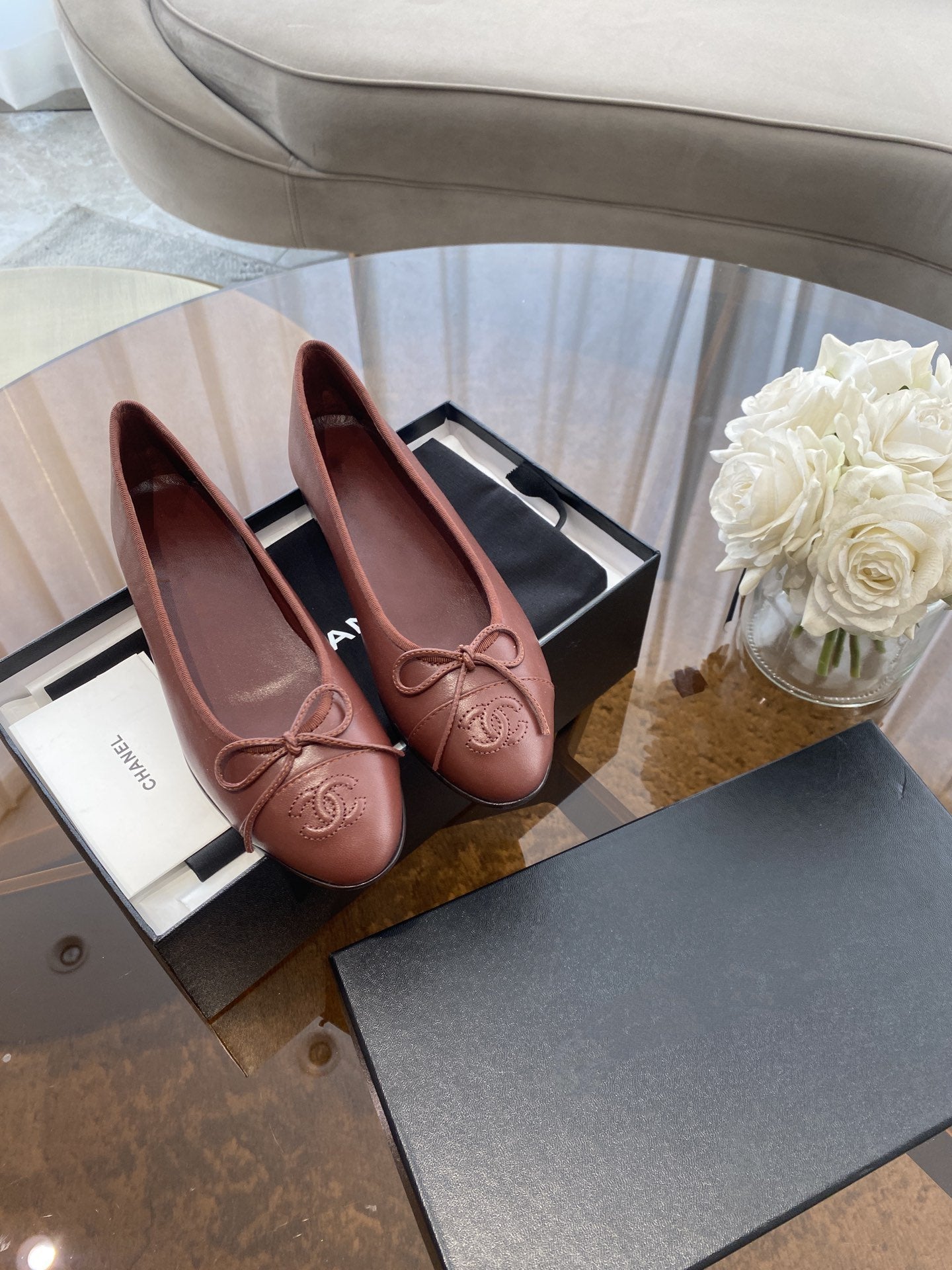 BALLET FLATS BURGUNDY LAMBSKIN - 35