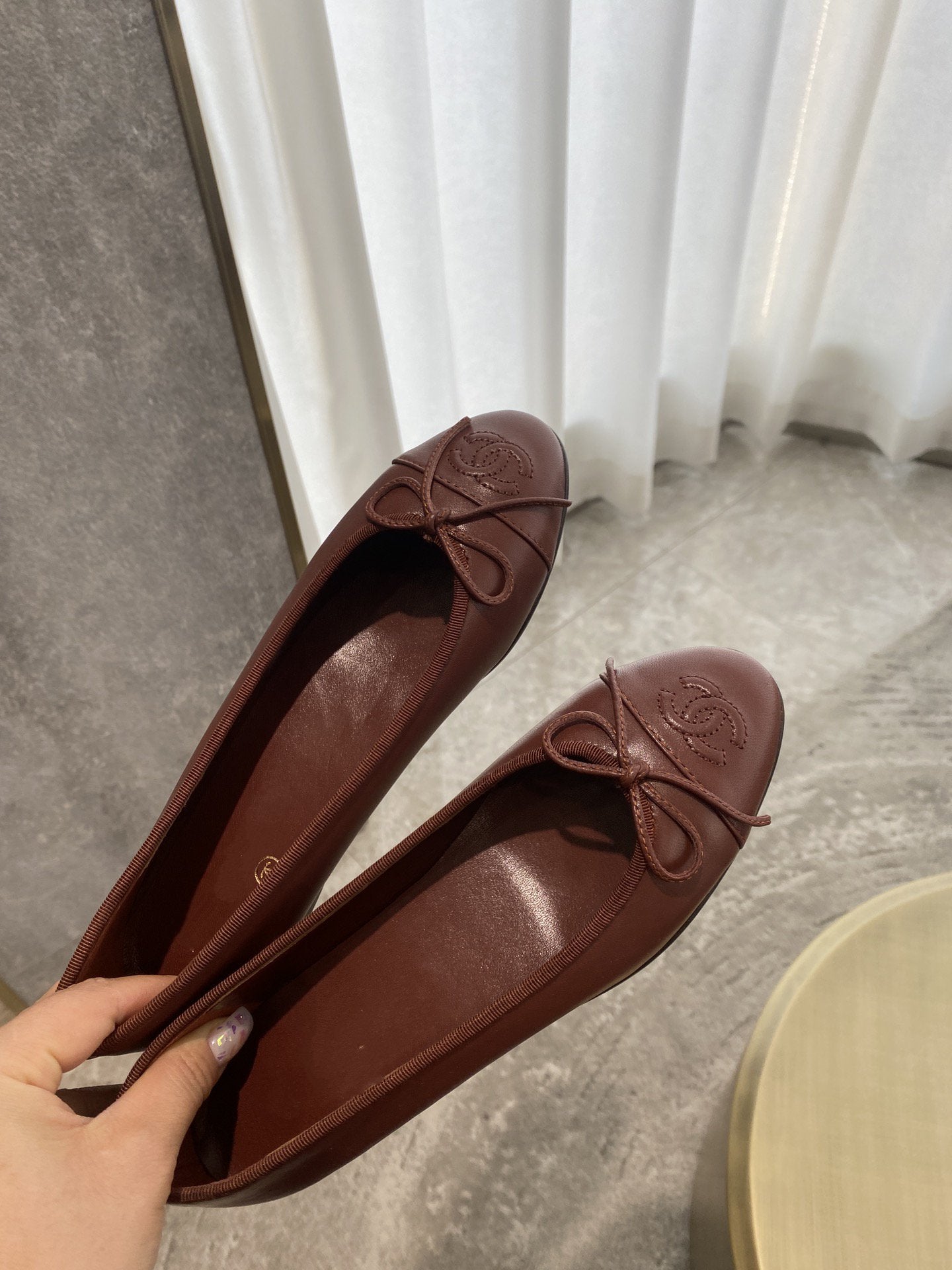 BALLET FLATS BURGUNDY LAMBSKIN - 35