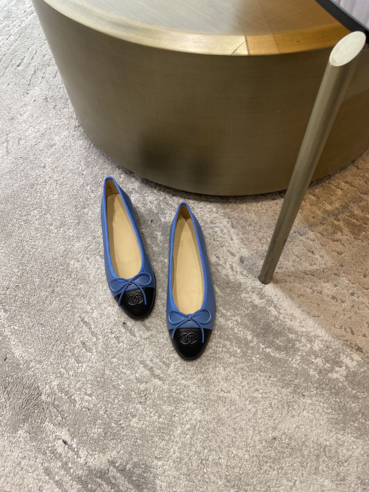 BALLET FLATS BLUE BLACK LAMBSKIN - 35
