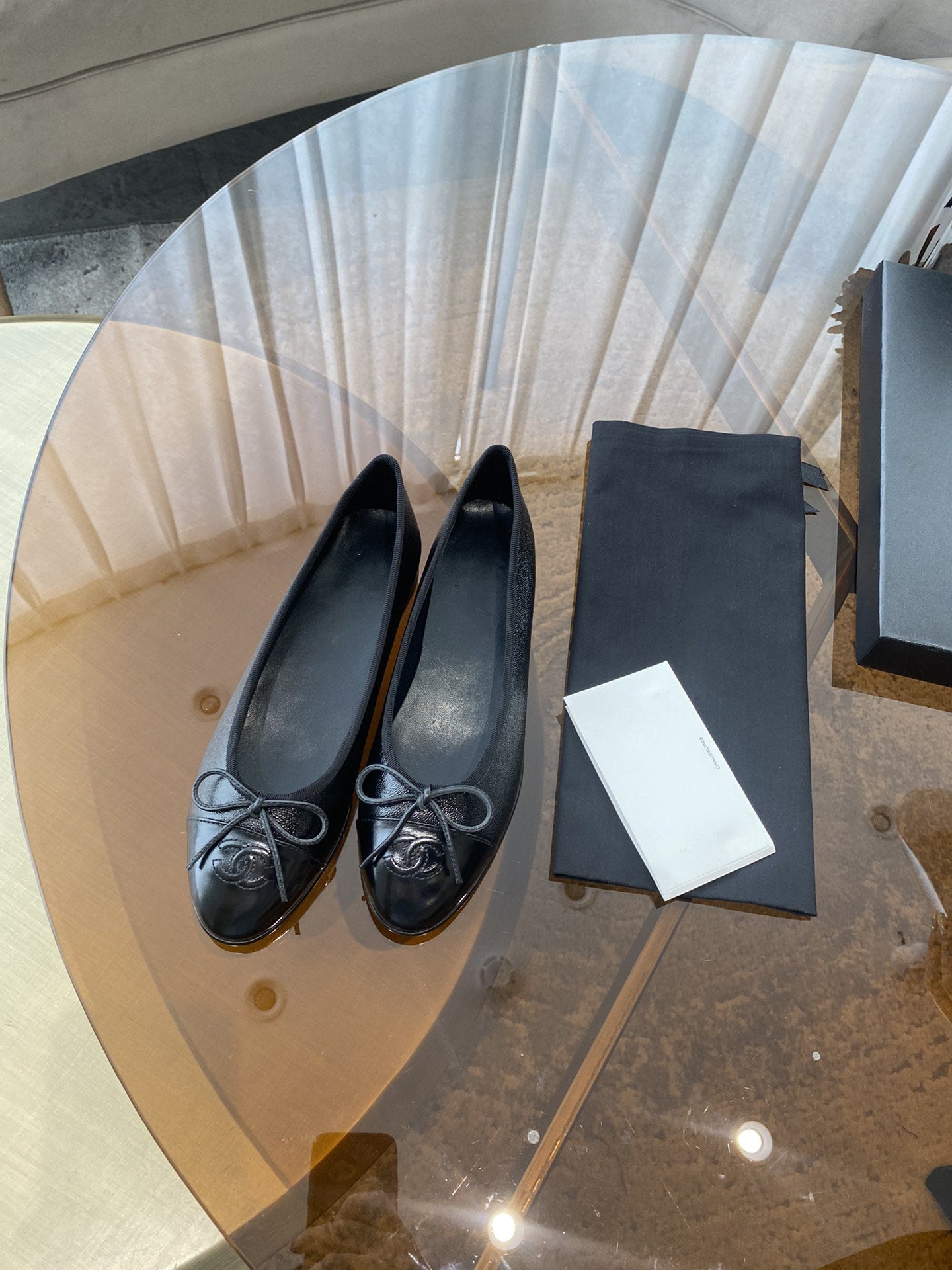 BALLET FLATS ALL BLACK LAMBSKIN - 35