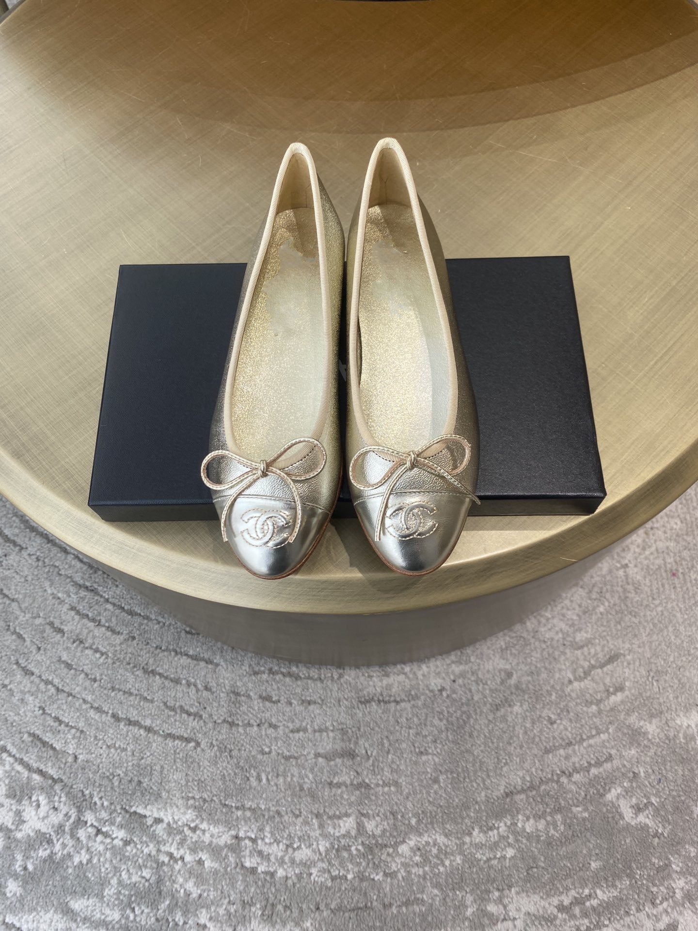 BALLET FLATS LIGHT GOLD LAMBSKIN - 35