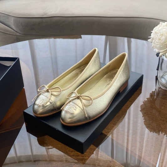 BALLET FLATS LIGHT GOLD LAMBSKIN - 35