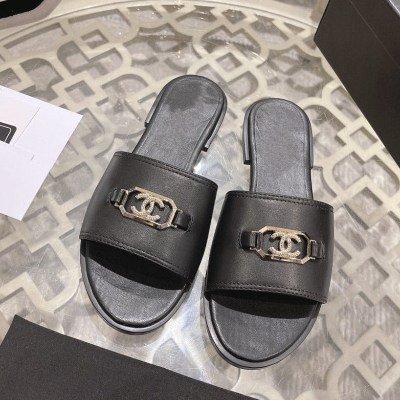 Mules Black Shiny Calfskin - 35