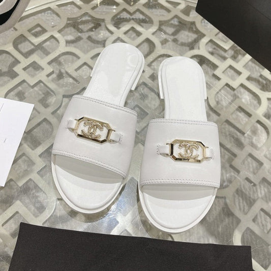 Mules White Shiny Calfskin - 35