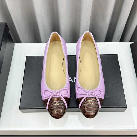 ballet flats pink brown lambskin - 35