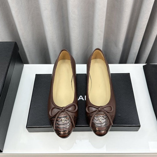 ballet flats brown lambskin - 35