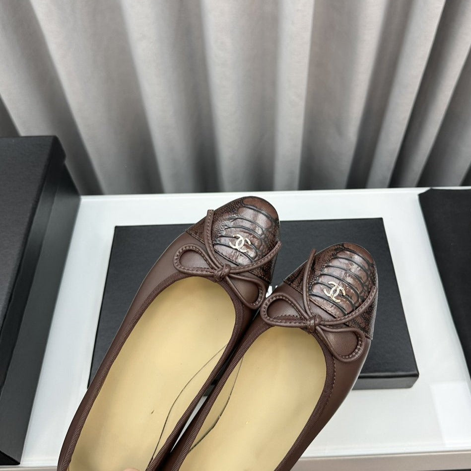 ballet flats brown lambskin - 35
