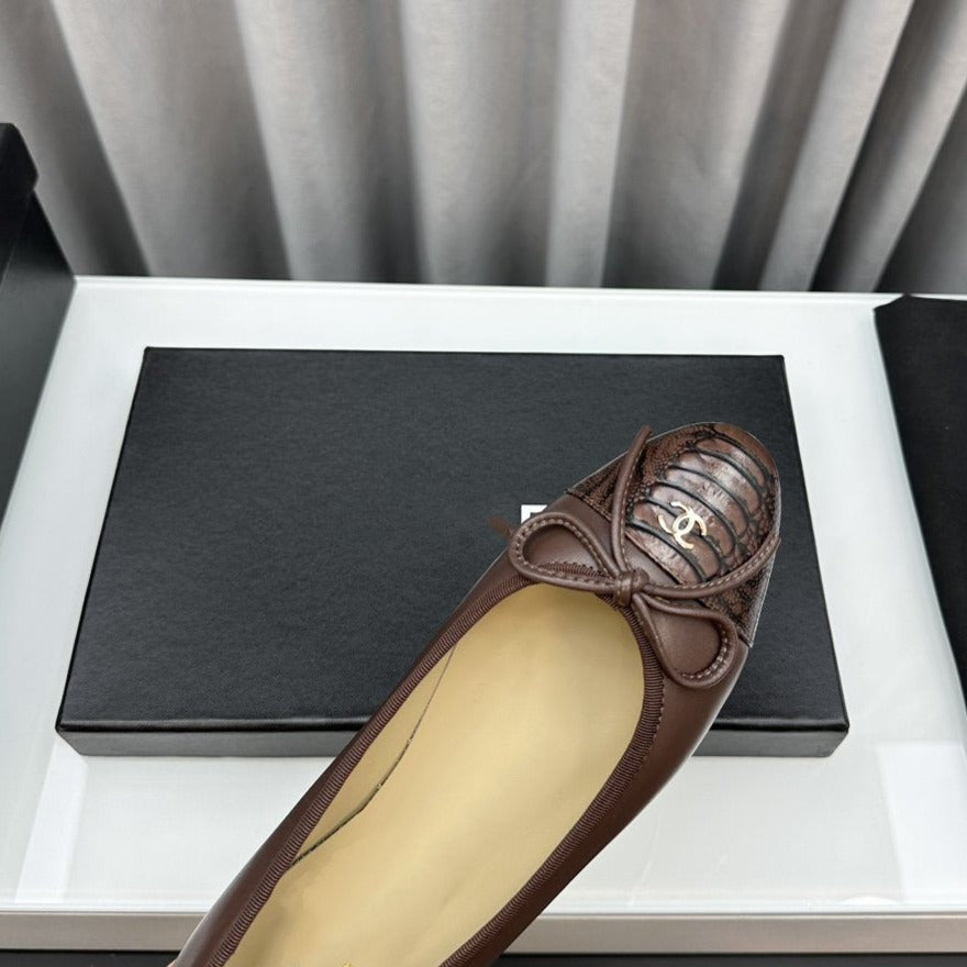 ballet flats brown lambskin - 35