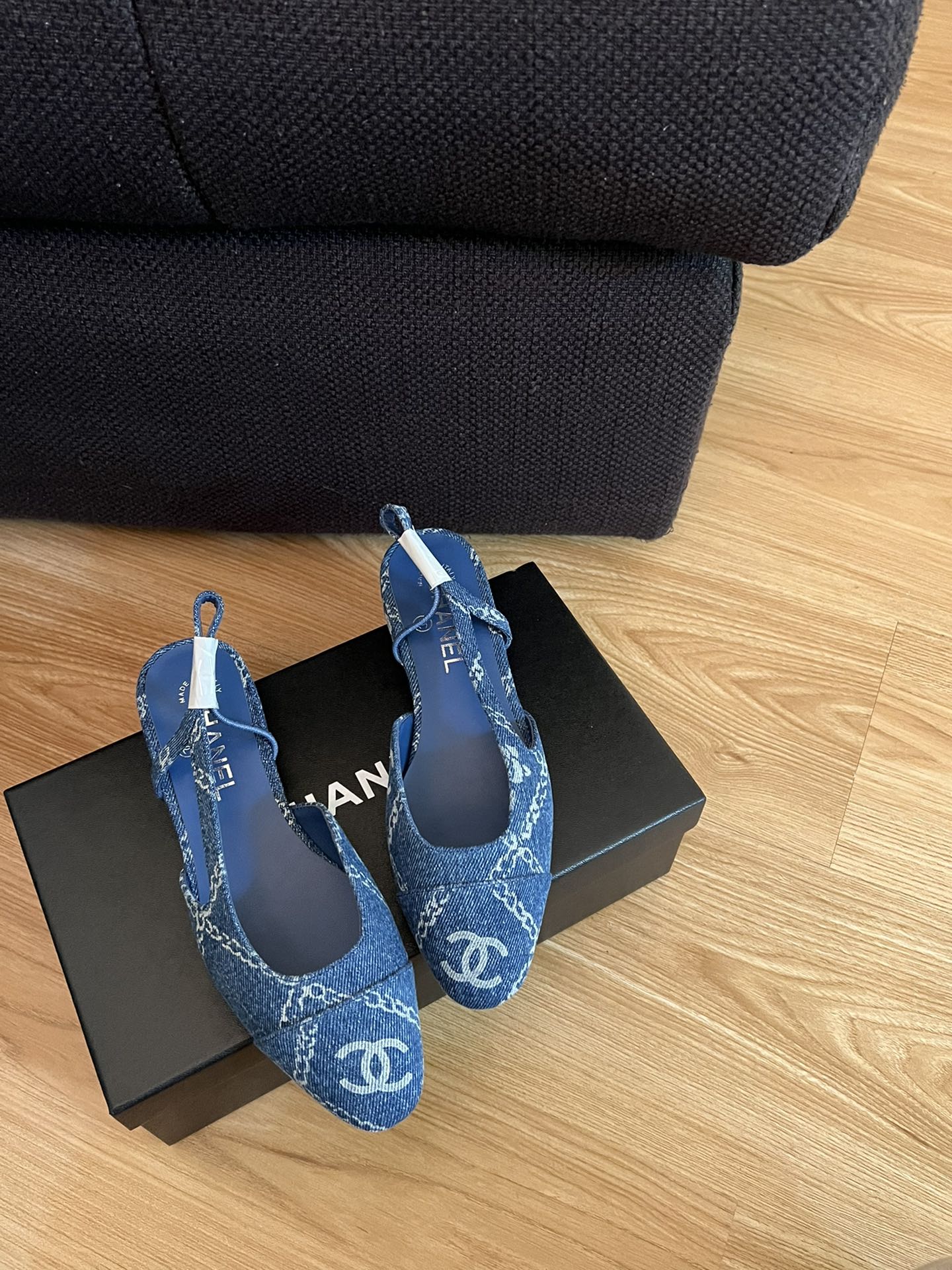 slingbacks blue denim - 35