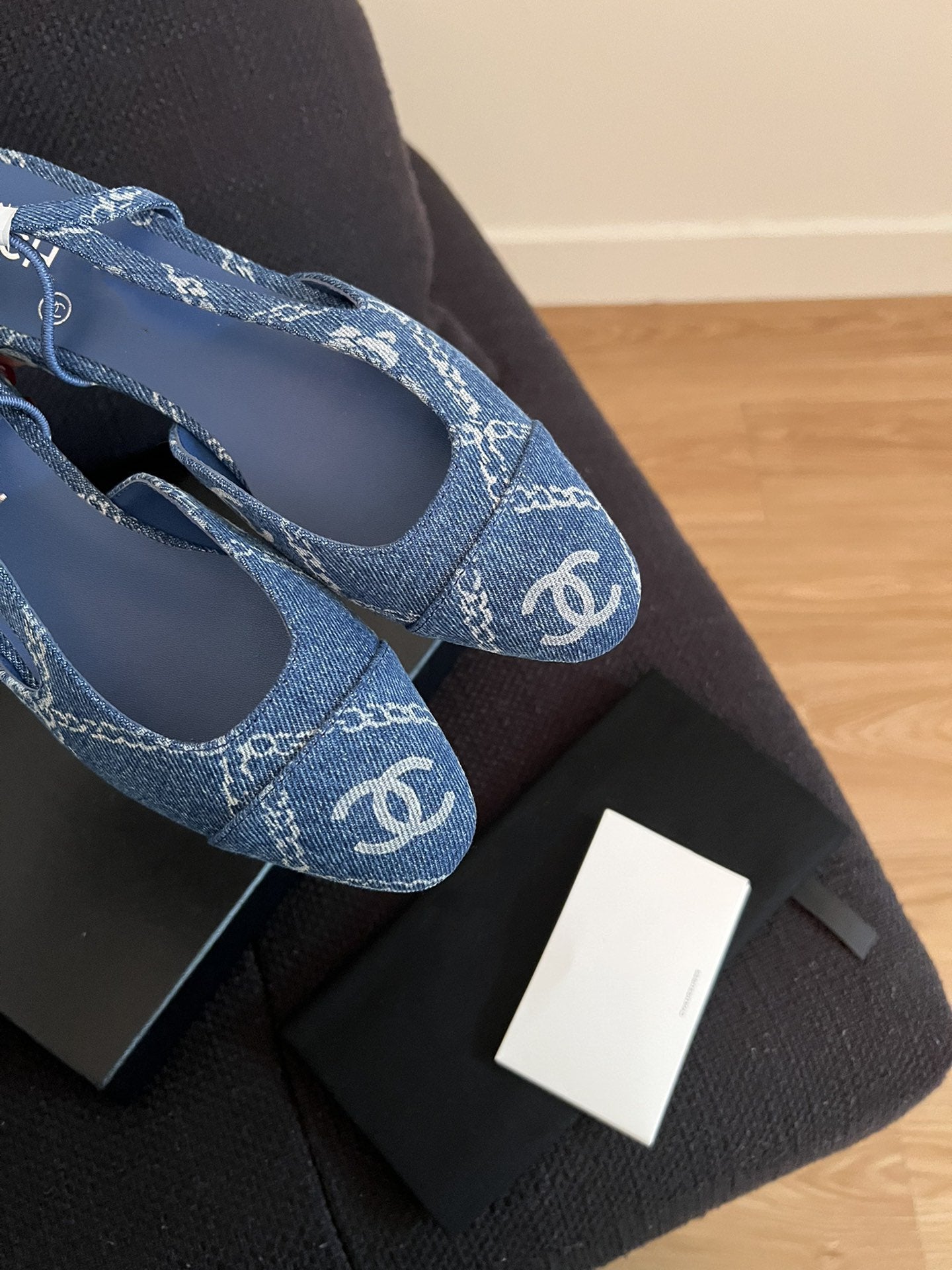 slingbacks blue denim - 35