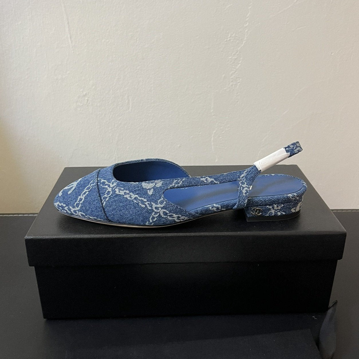 slingbacks blue denim - 35