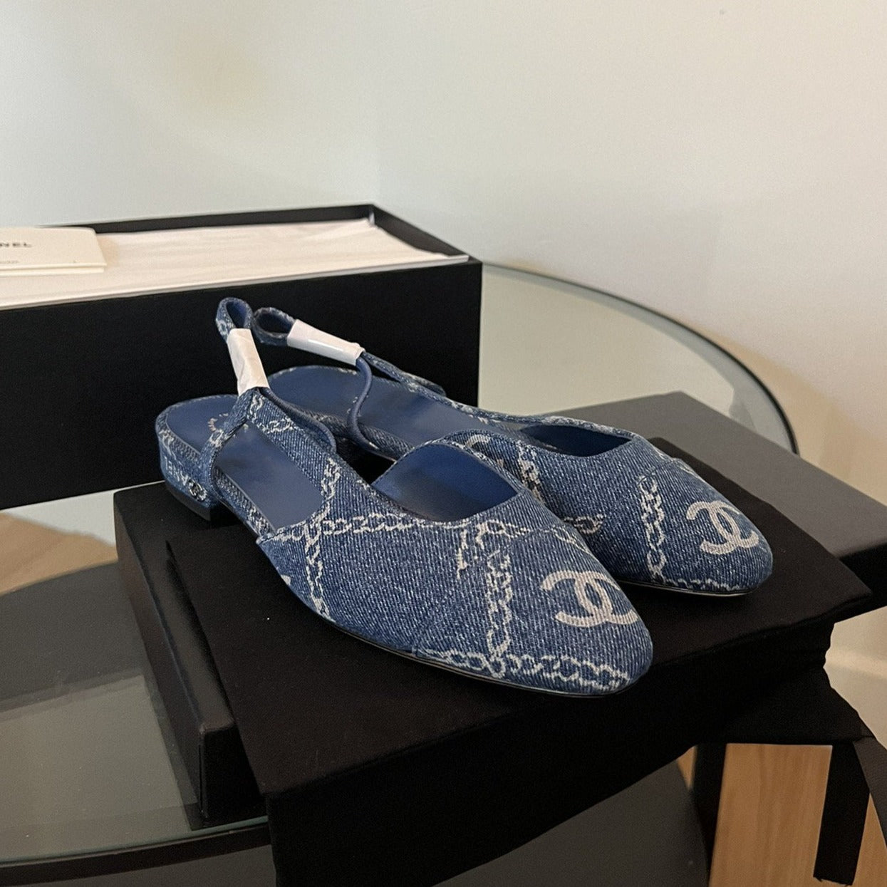 slingbacks blue denim - 35