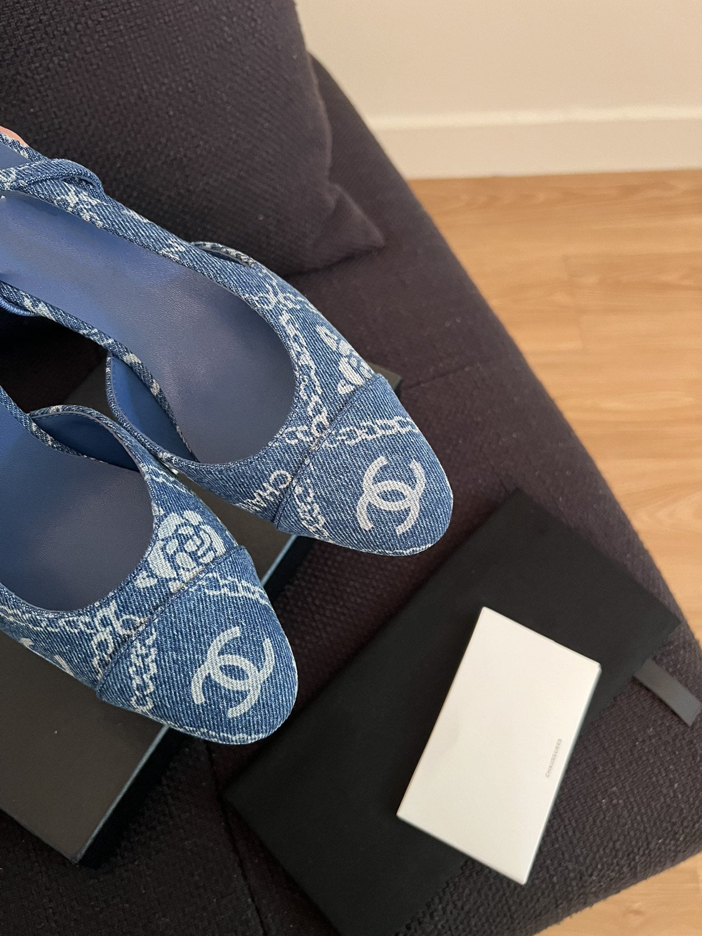 high slingbacks blue denim - 35