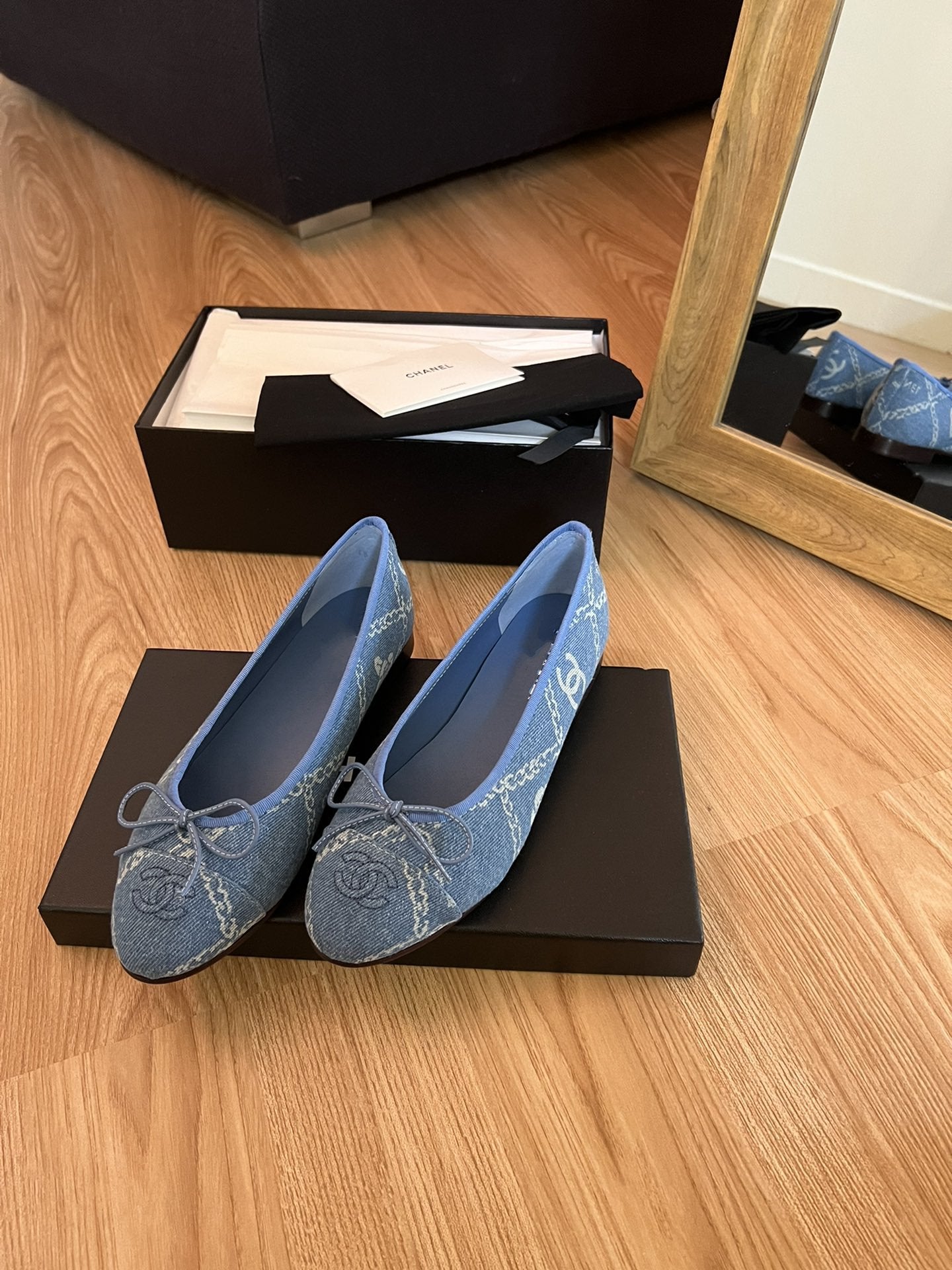 ballet flats light blue denim - 35