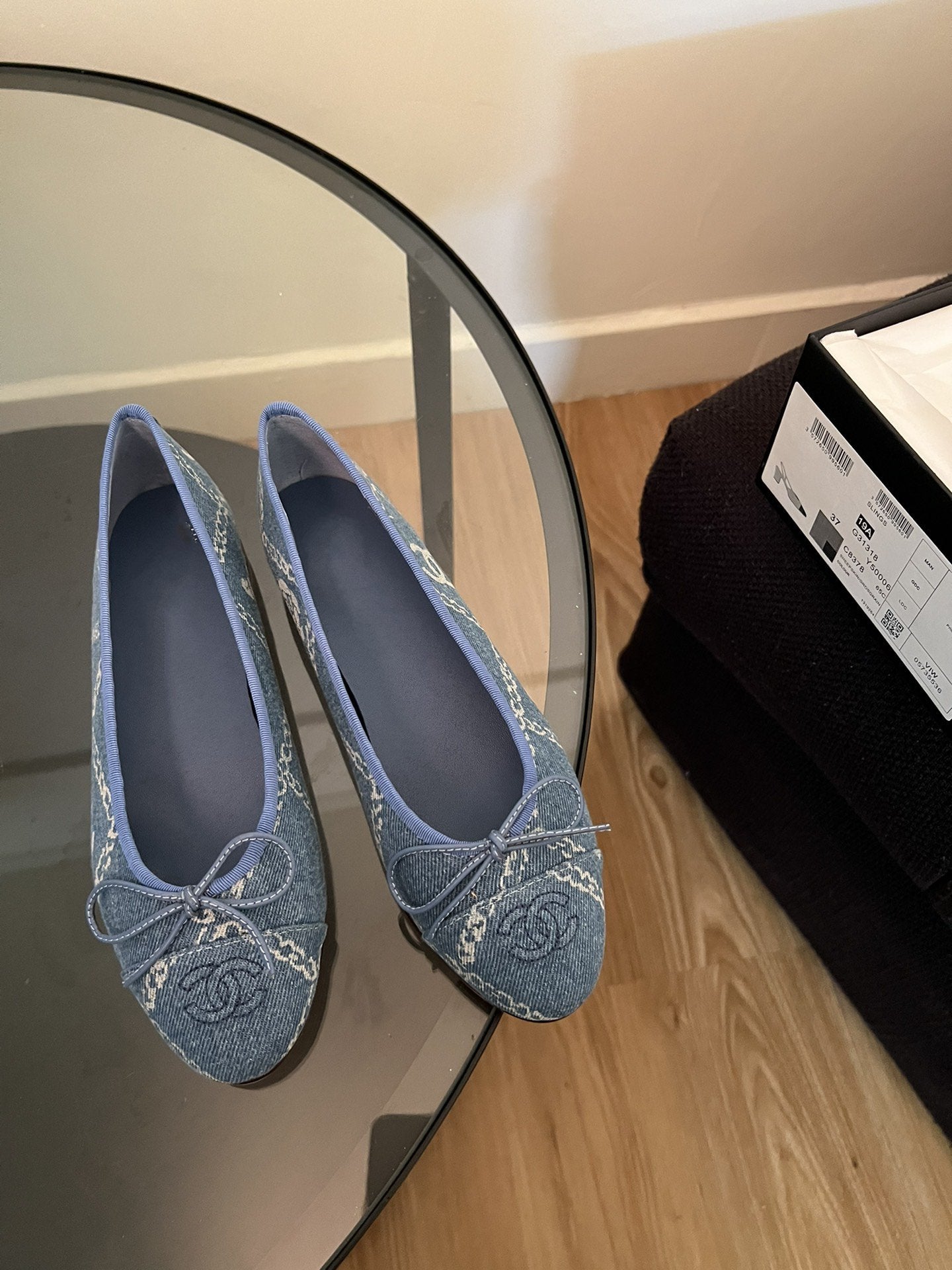 ballet flats light blue denim - 35