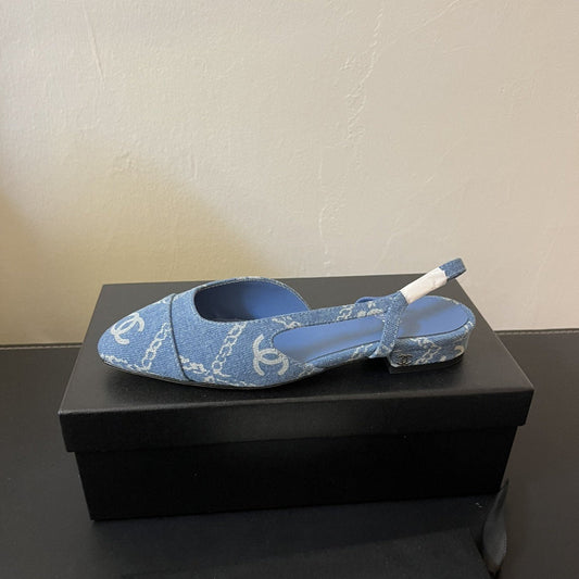 slingbacks light blue denim - 35