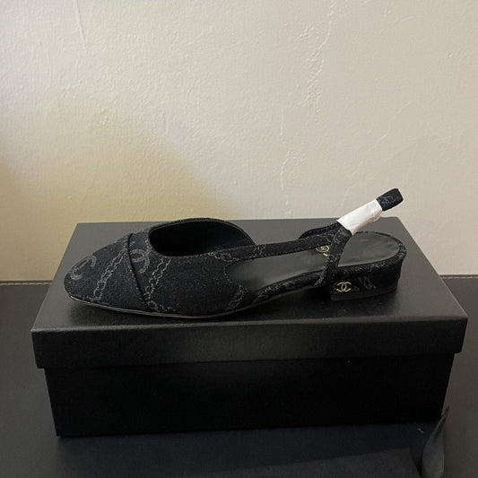 slingbacks black denim - 35