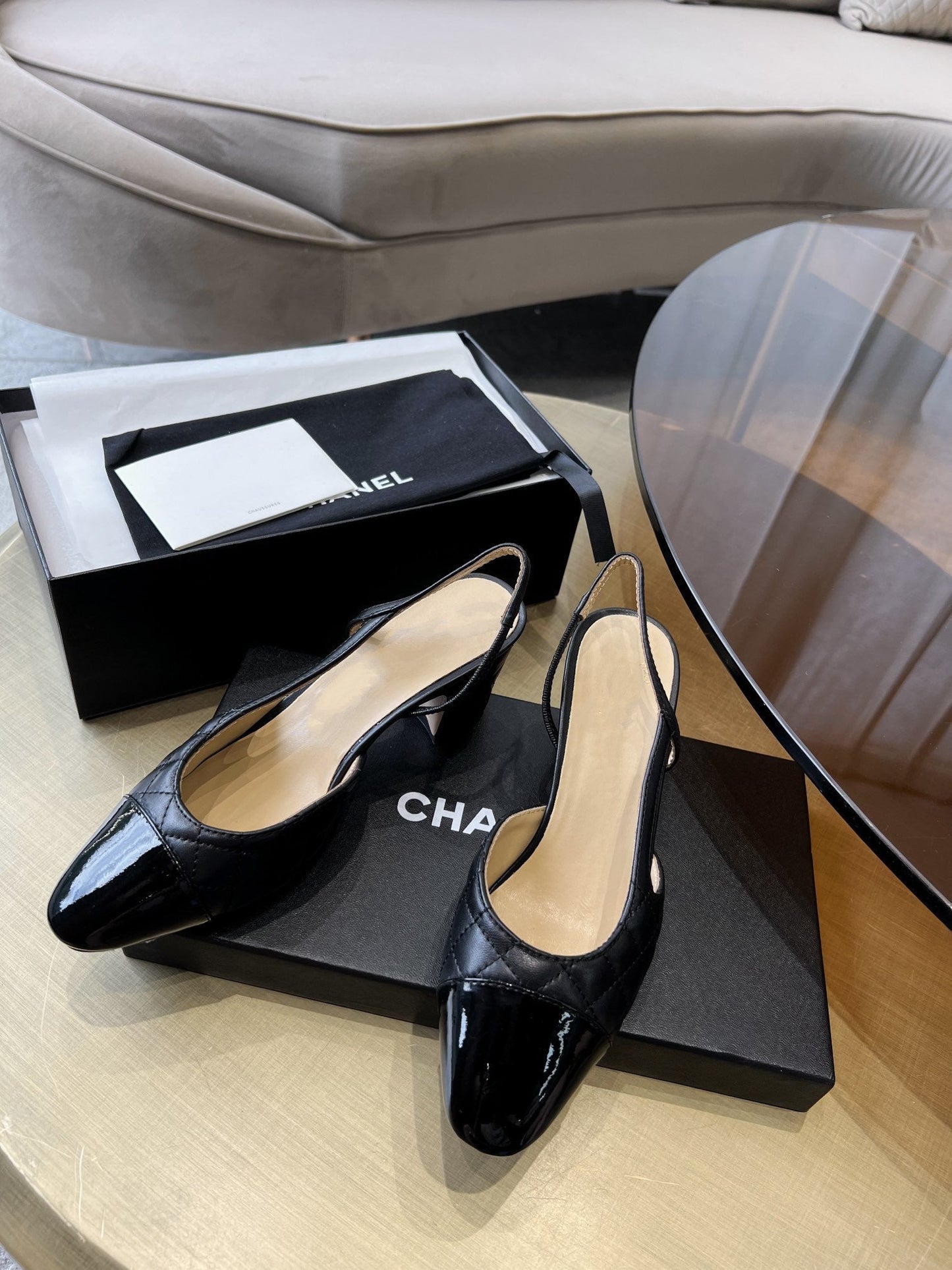 slingbacks black quilted calfskin - 35