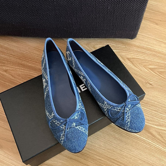 ballet flats blue denim - 35