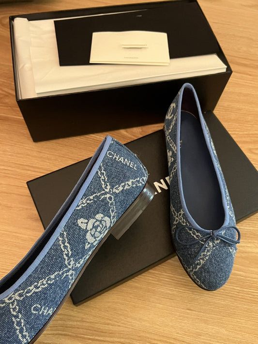 ballet flats blue denim - 35