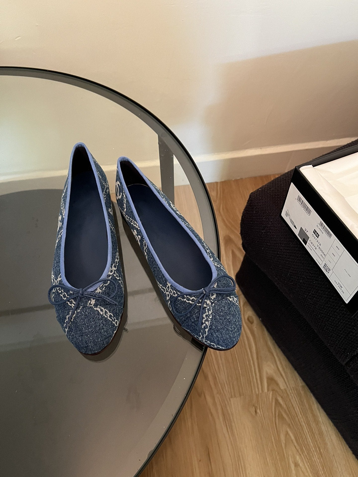 ballet flats blue denim - 35