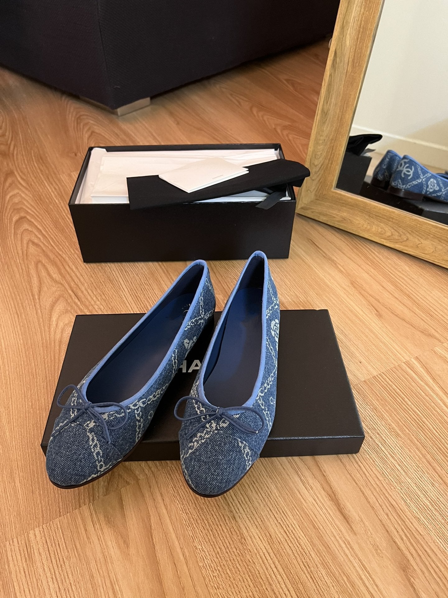 ballet flats blue denim - 35