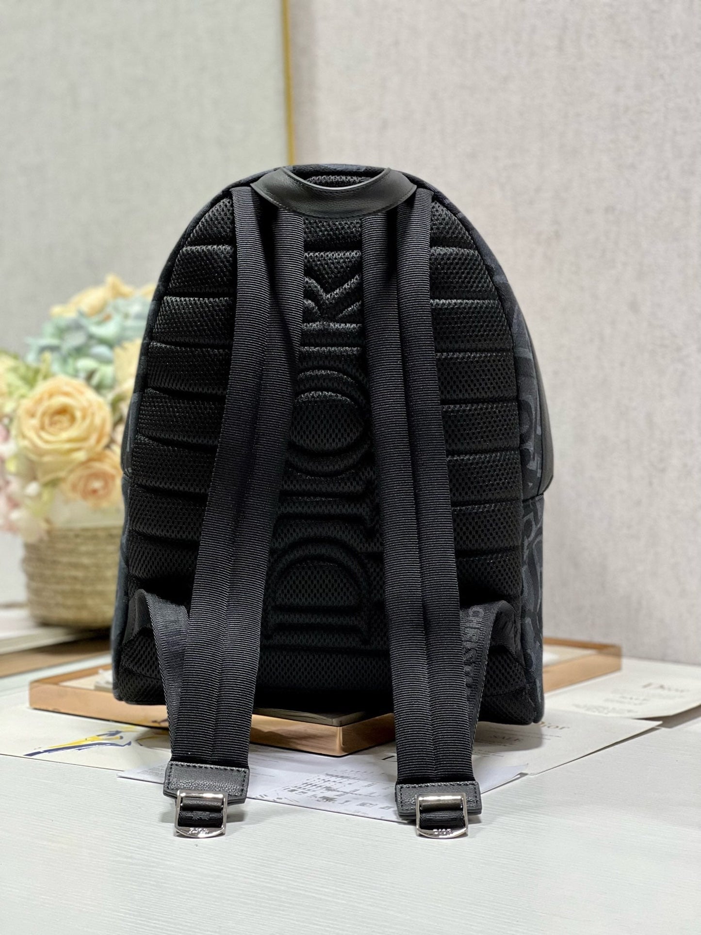 RIDER BACKPACK BLACK OBLIQUE JACQUARD - 30CM