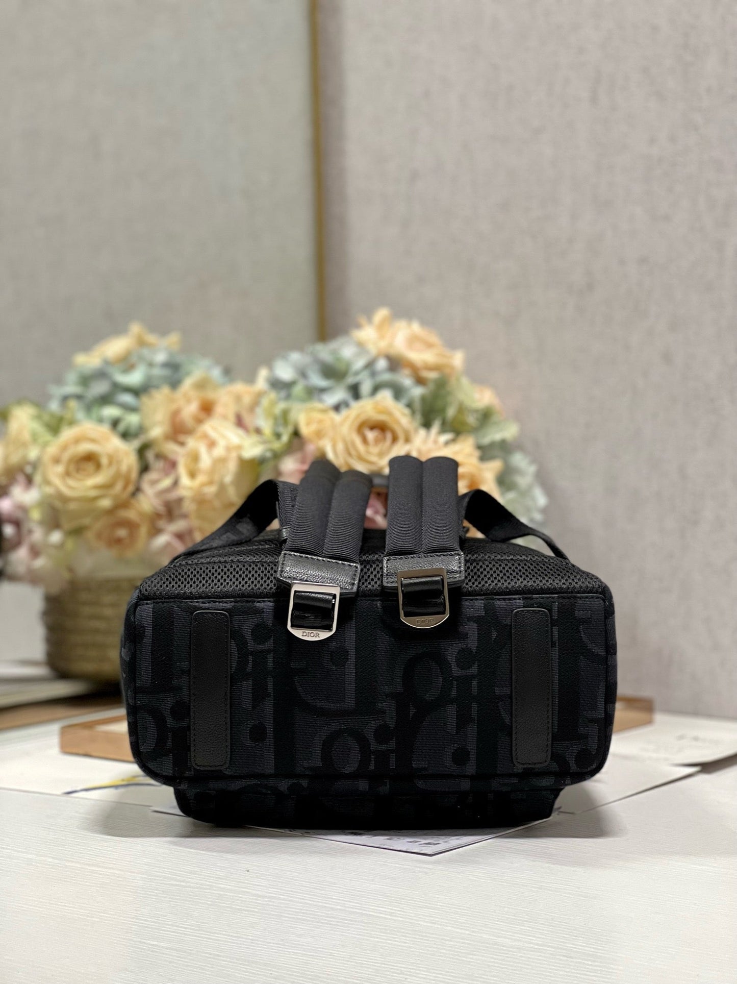 RIDER BACKPACK BLACK OBLIQUE JACQUARD - 30CM