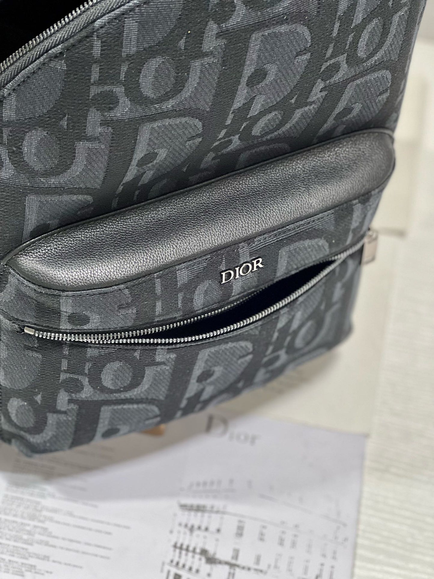 RIDER BACKPACK BLACK OBLIQUE JACQUARD - 30CM