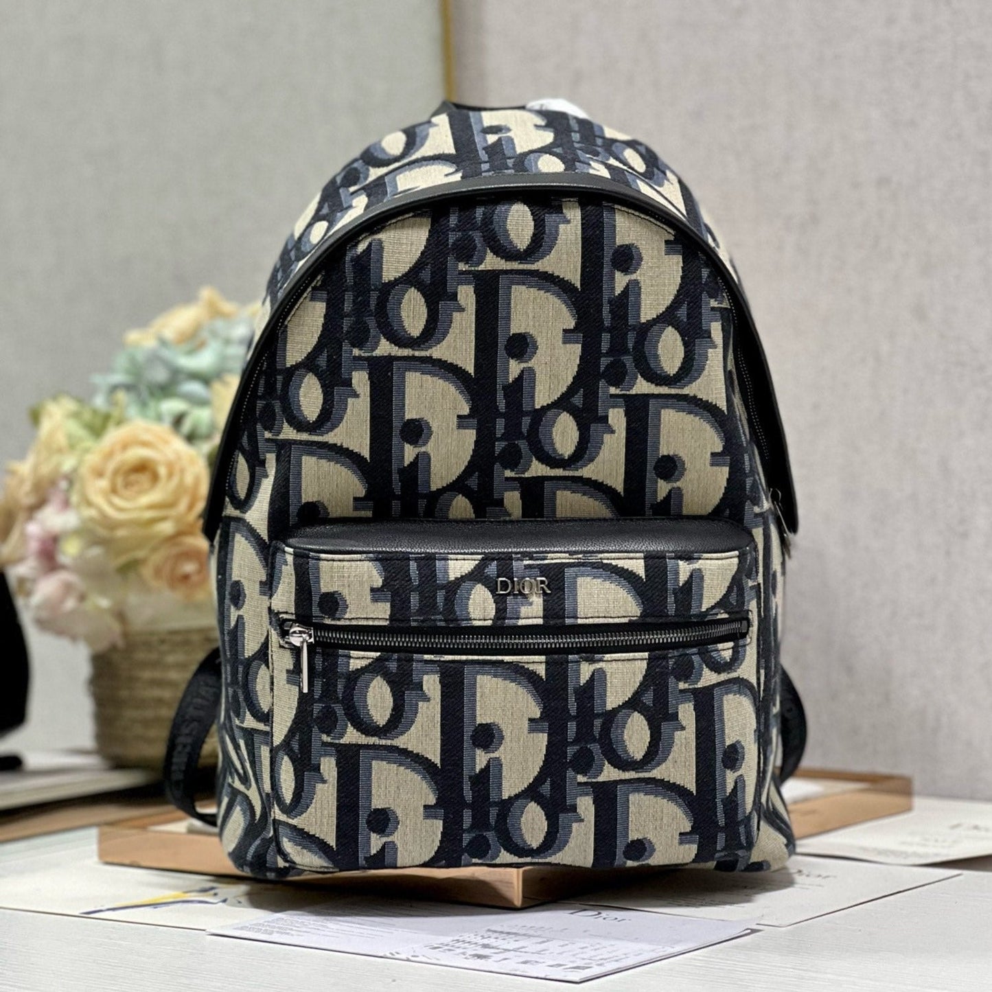 RIDER BACKPACK WHITE OBLIQUE JACQUARD - 30CM