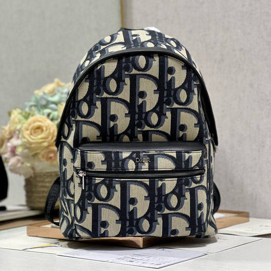 RIDER BACKPACK WHITE OBLIQUE JACQUARD - 30CM