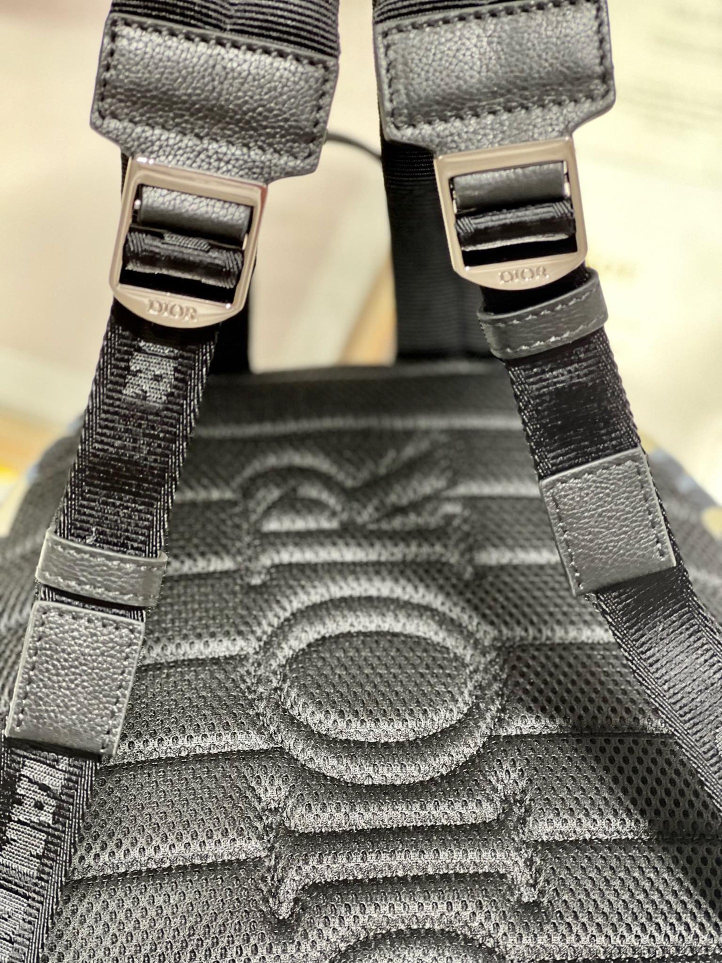 RIDER BACKPACK WHITE OBLIQUE JACQUARD - 30CM